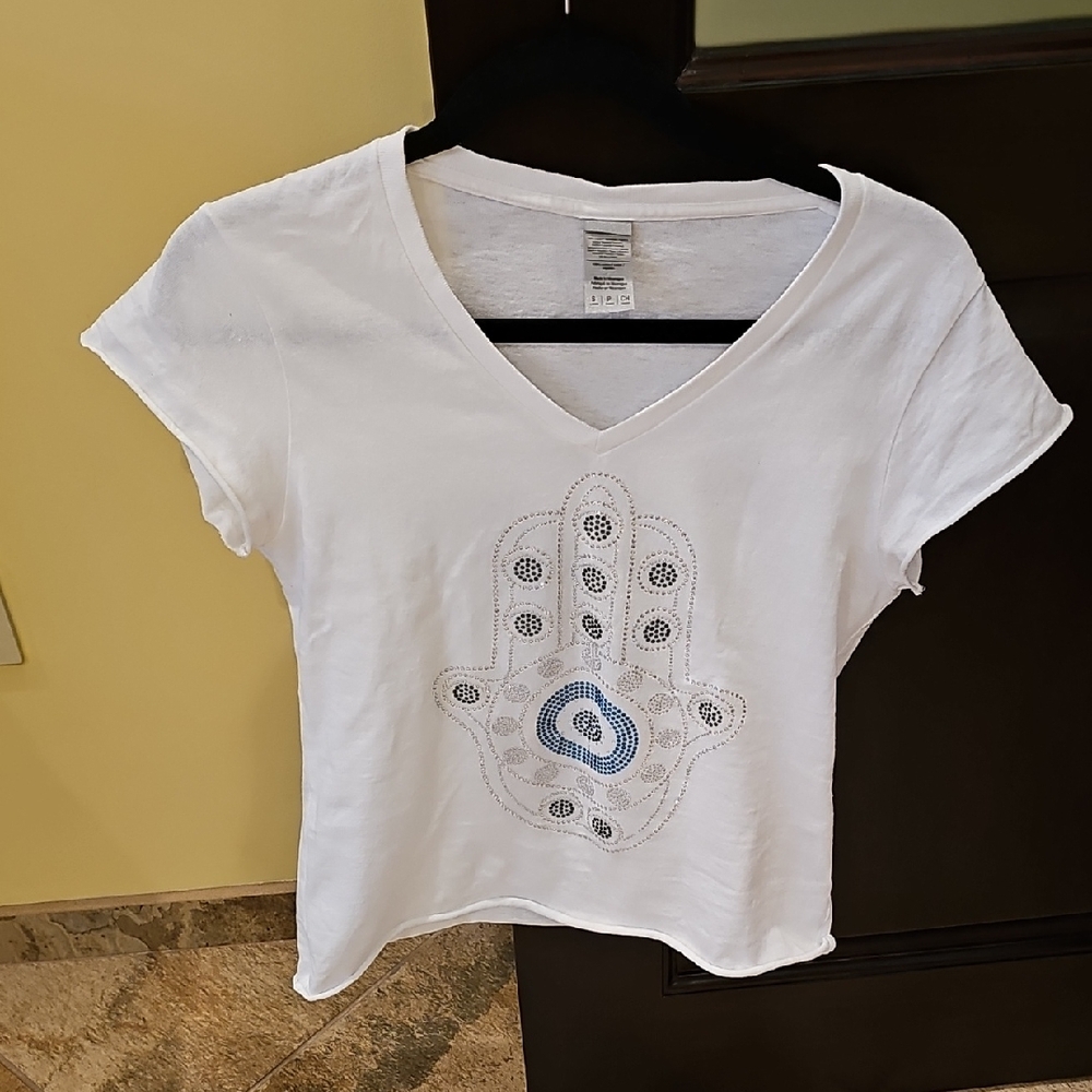 White Hamsa Hand Women's Top